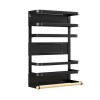 High-quality Double Layer Magnetic Kitchen Accessories Organizer Metal Foldable Shelf Rack Kitchen Storage