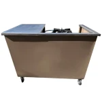 High Quality Italian Handcrafted Stovetop with Wheels Iron Stainless Steel for Household Use Made in Italy by Forni Magliano