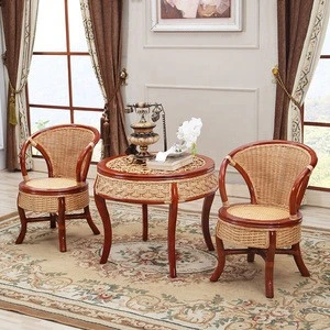 High Quality Living Room furniture  Rattan Cane Coffee table And Chairs