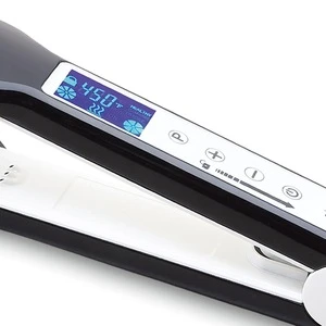 High Quality of Wide Titanium Plate LCD Display 480F Hair Straightener Curling Flat Iron