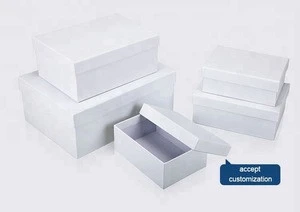 High quality plain white blank shoe box cardboard paper box in stock