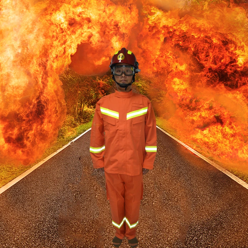 High Quality Split Fire Fighting Suit Waterproof Fireproof Firefighter Gear Durable Fire Fighting Emergency Rescue Suit