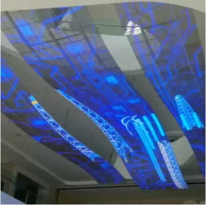 High quality TS Indoor transparent screen clear see through transparent glass led display screen