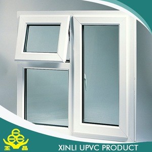 High quality upvc profile plastic double glass windows made in China