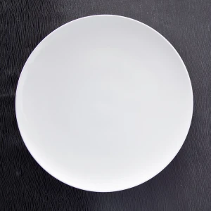 High Temperature Porcelain Food Bright White Dinner Coupe Plate