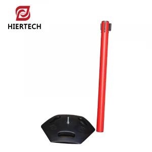 HK-805 queue stand crowd control post stainless steel tube environmental protection plastic base customizable ribbon retractable