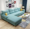 home living room furniture scandinavian sofa set comfortable chaise couch sectional green Linen corner fabric sofa