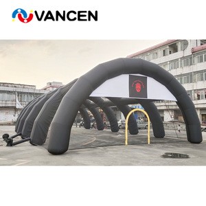 hot sale 0.6mm PVC inflatable paintball obstacle with arena free logo 20*10*5m paintball tent with bunkers