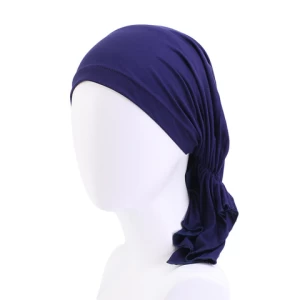 Hot Sale Bamboo Cotton Chemo Cap for Women Pleat Style Hair Cover Ladies Headwrap TJM-463
