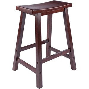 Hot Sale Cheap Simple Unique Furniture Black Portable Walnut Solid Wooden Chair Bar Stool