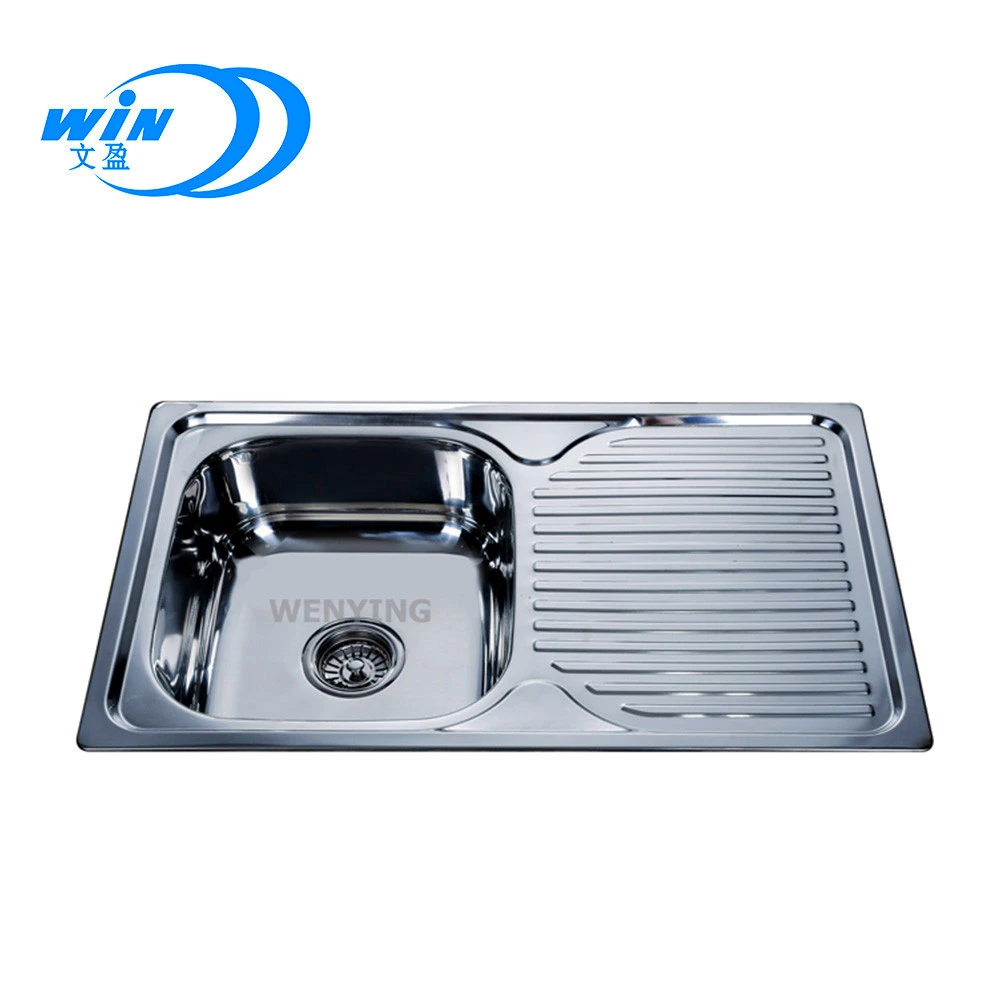 Hot sale contemporary stainless steel types of kitchen sink with drainboard