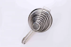 Hot sale kitchen colander strainer set basket stainless steel utensil round mesh strainer