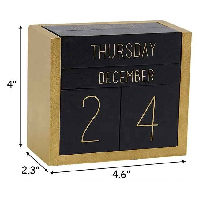 Hot sale mini advent calendar wooden desk calendar 2021 wood block calendar custom