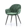 Hot Sale sillas Luxury Full Fabric And Black Powder Coated Green Metal  chair for restaurant room dining chairs stoelen