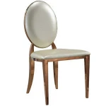 Hot sale white leather stainless steel gold wedding chairs
