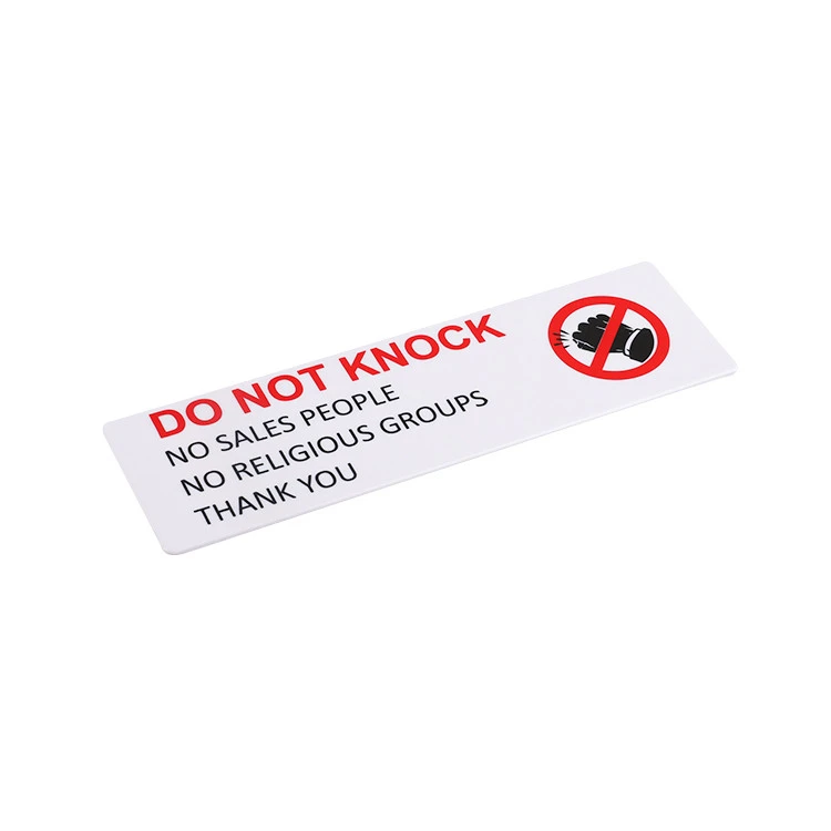 Hot selling Customized Warning Signs  Stick on  ABS Plastic Safety  Signs 200*60mm door signs