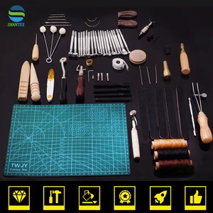 Hot Selling High Quality 50 Pieces DIY Leather Tools Crafts Hand Stitching Kit Leather Tool Canvas Tent Sewing Needle Kit Tool