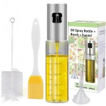 Hot Selling Kitchen Cooking Baking BBQ Grilling 4 IN 1 Dispenser Mister And Vinegar 100ml Glass Bottle Olive Oil Sprayer Set