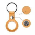 Hot Selling TPU Leather Pattern Case for AirTag Anti-Lost Pet Locator GPS Tracker with Hook Key Ring Protective Shell Cover