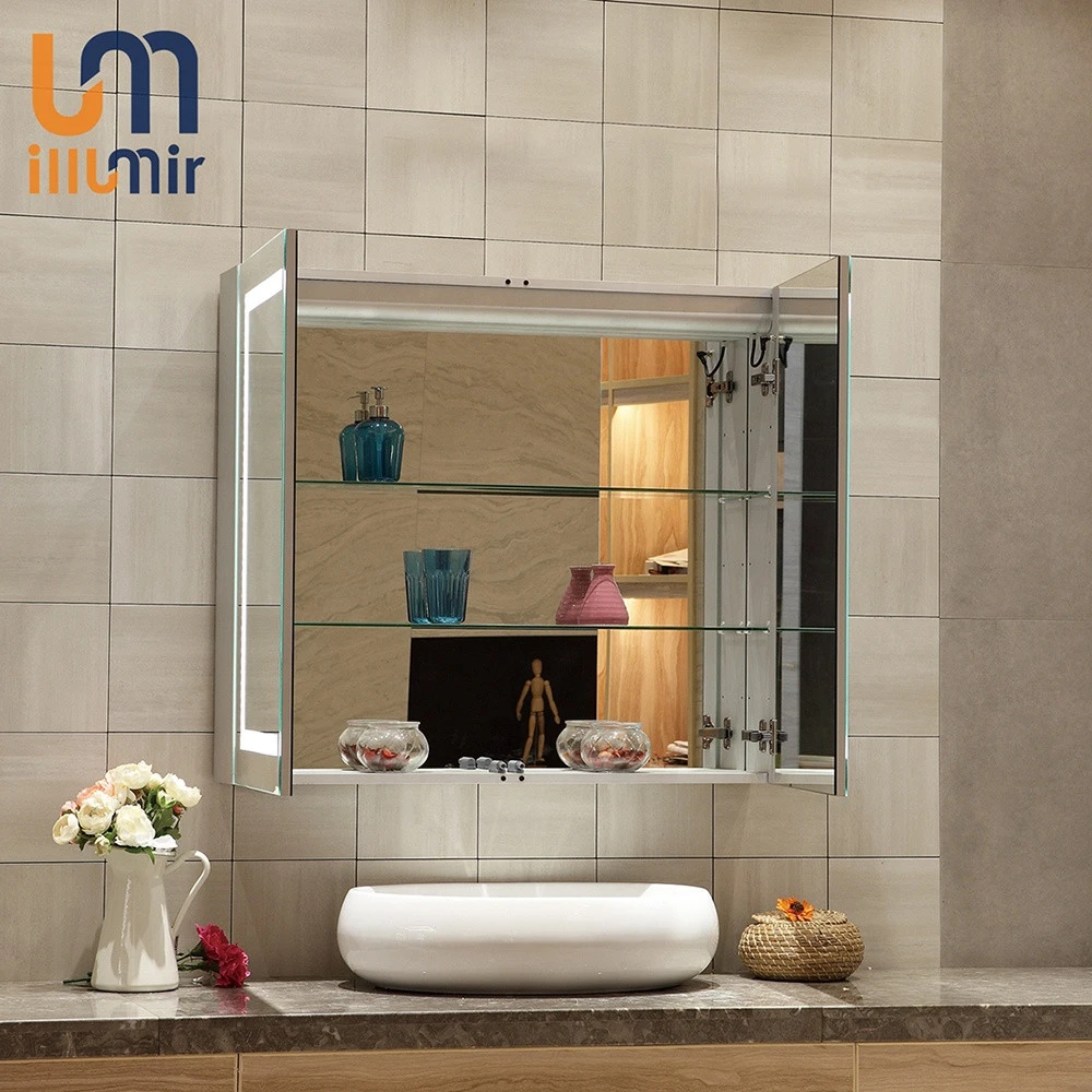 Hot Selling  Washroom Vanity With Mirror Cabinet Aluminum Alloy Bathroom Furniture Low Price Wall Mounted Bathroom Vanity