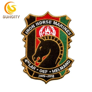 Hotsale Cheap Custom Logo Patch Benton Diamand Hawg Design Embroidery Patch With Full Embroidery