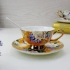 Hotsale products printed flower fine uk royal porcelain ceramic gift cup custom tea cup set wholesale