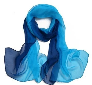 Howmay silk scarf chiffon 100% pure silk shawl gradient hand paint for women transparent lightweight scarf
