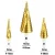 Import HSS Titanium Coated Spiral Grooved Step Drill 3-Piece Set Hole Cutter 1/4inch Hex Shank from China