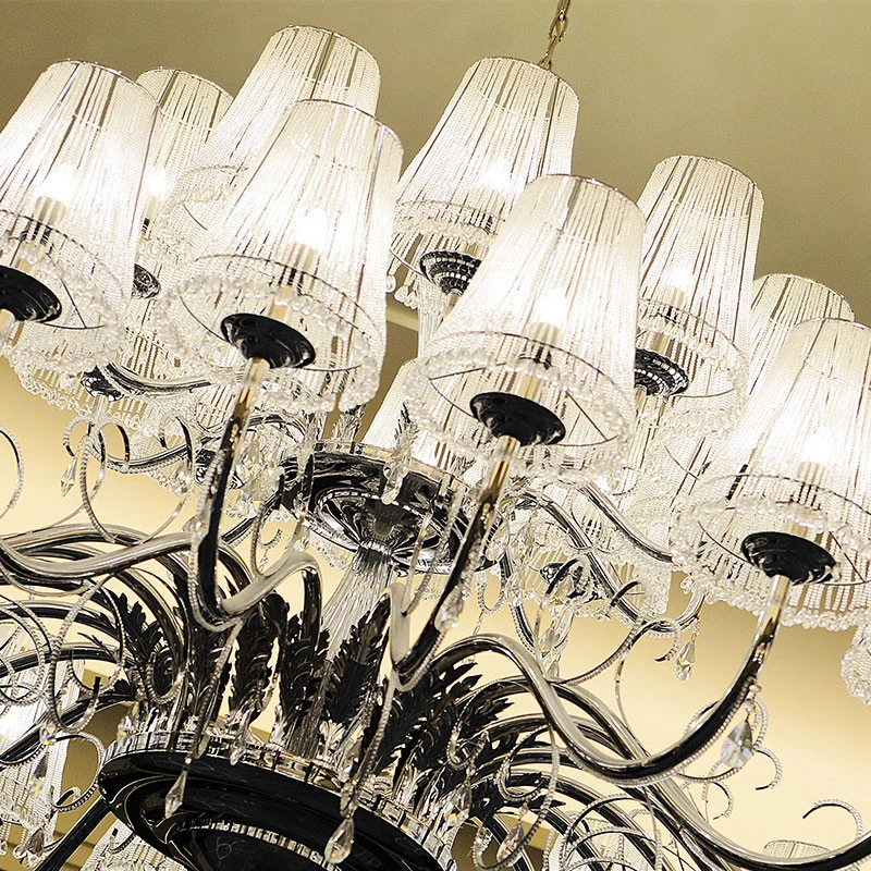 HUAYI Customize Hotel Projects Chandelier Luxury Baccarat Crystal Chandelier Banquet Hall Style Chandelier Lighting