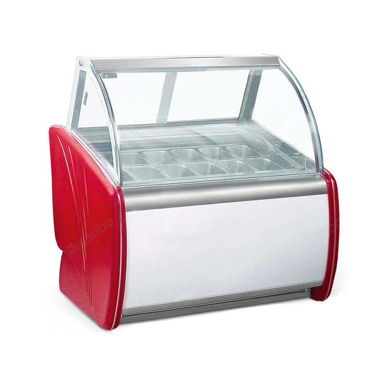 Ice Cream Vitrine Freezer Ice Popsicle Gelato Display Case Cabinet Refrigerator Ice Cream Showcase Freezer