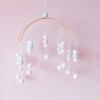 Ins Felt Ball Bed Bell Mobile Crib Jewelry Creative Pendant Toy Wooden Wind Chime Nursery Decoration Baby Room Decor