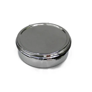 iron alloy foldable round Pill Storage Cases for 3 pcs pill