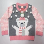 Jacquard Knitted boys 100% Acrylic Long Sleeve sweater.
