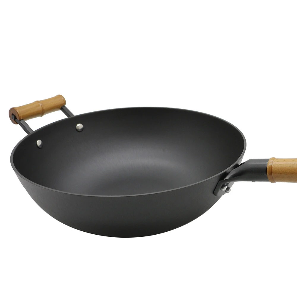 Jumeihui China Household Non-Stick Colorful Cooking  With Wood Handle Oem/Odm Manufacturer Wok