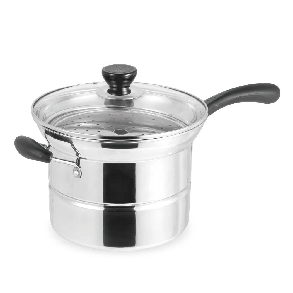 Korean style 18cm stainless steel mini noodle cooking pot with side handle