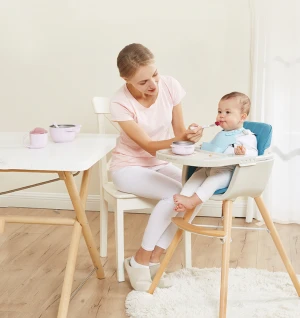 KUB Besi dining chair portable foldable 2 in 1 baby wooden high chair