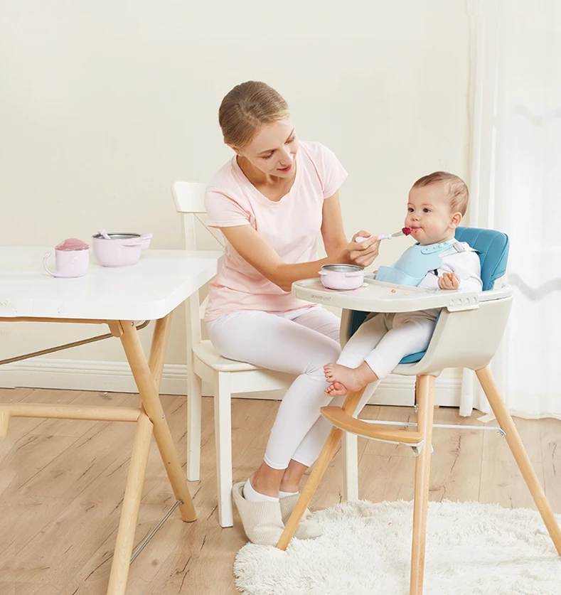 KUB Besi dining chair portable foldable 2 in 1 baby wooden high chair