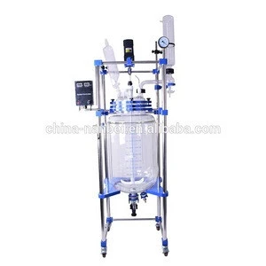 lab vacuum pharmaceutical jacketed glass chemical reactor