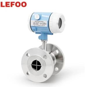 LEFOO flange connection turbine sensor flow meter digital smart water flow meter oem rs485 oxygen oil milk turbine flow meter