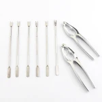 Lobster Cracker Tool Set for Shellfish and Nuts 2 Crackers and 6 Seafood Picks Forks