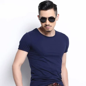 Low Price Custom Homme Short Sleeve Solid Color Black 100% Cotton Plain Mens T-shirts Casual Tshirt Fitness Tee