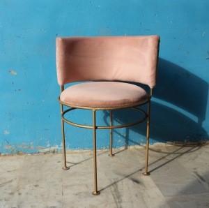 Luxury Elegant MS Metal Golden King Throne Rose Gold Velvet Fabric Dining Chairs