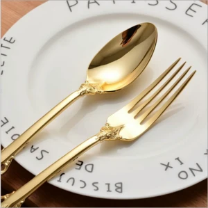 Luxury Flatware Restaurant Hotel Tableware Gold Cutlery Set
