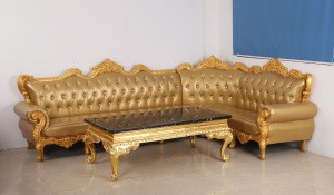 Luxury golden pu leather bar furniture sets bar sofa