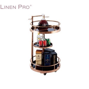 Luxury Hotel Tea Coffee Service Cart Liquor Trolley With Wheels