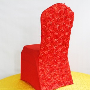 manufacturer cheap Hot Sale Rosette Back Chair Cover for Wedding Reception