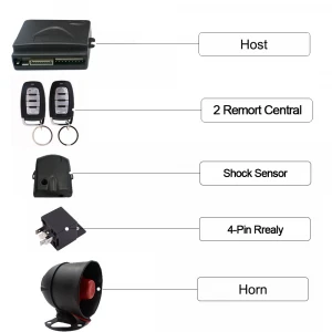 Manufacturer Wholesale Car Alarm with built-in central locking module, especially for Latin American and South American