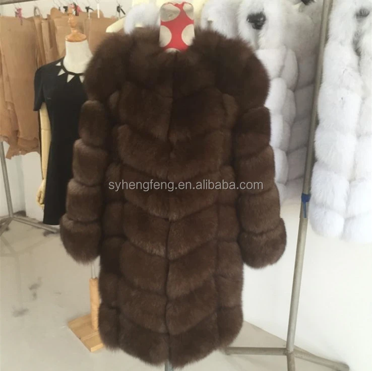 Manufacturers Wholesale New Fox Fur Coat Seven Square Coat Women Sleeve Long Coat