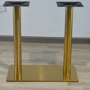 marble pedestal  table pedestal   hardware metal gold Stainless steel double coffee shop  leg dinning table iron base