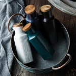 Matte Color Ceramic Olive Oil Soy Sauce Vinegar Bottle Seasoning Oil Bottle Ceramic Spice Jars